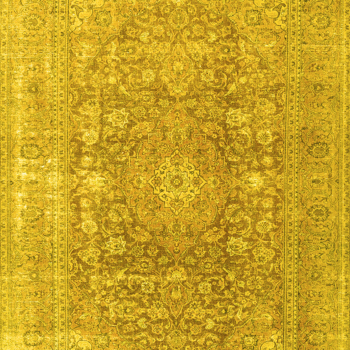 Machine Washable Persian Yellow Traditional Rug, wshtr3704yw