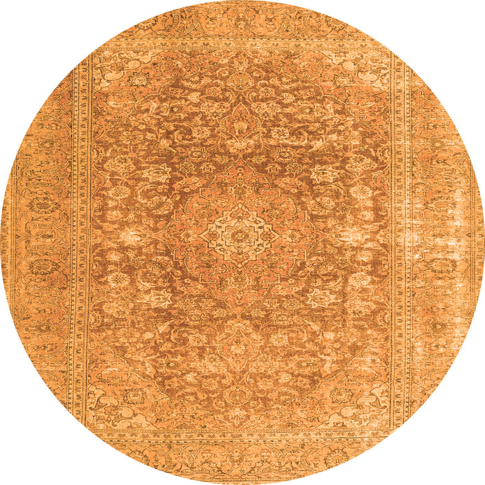Machine Washable Persian Orange Traditional Area Rugs, wshtr3704org