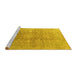 Sideview of Machine Washable Persian Yellow Traditional Rug, wshtr3704yw