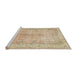 Sideview of Machine Washable Traditional Brown Rug, wshtr3705