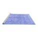 Sideview of Machine Washable Persian Blue Traditional Rug, wshtr3705blu