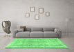 Machine Washable Persian Emerald Green Traditional Area Rugs in a Living Room,, wshtr3705emgrn