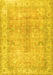 Machine Washable Persian Yellow Traditional Rug, wshtr3705yw