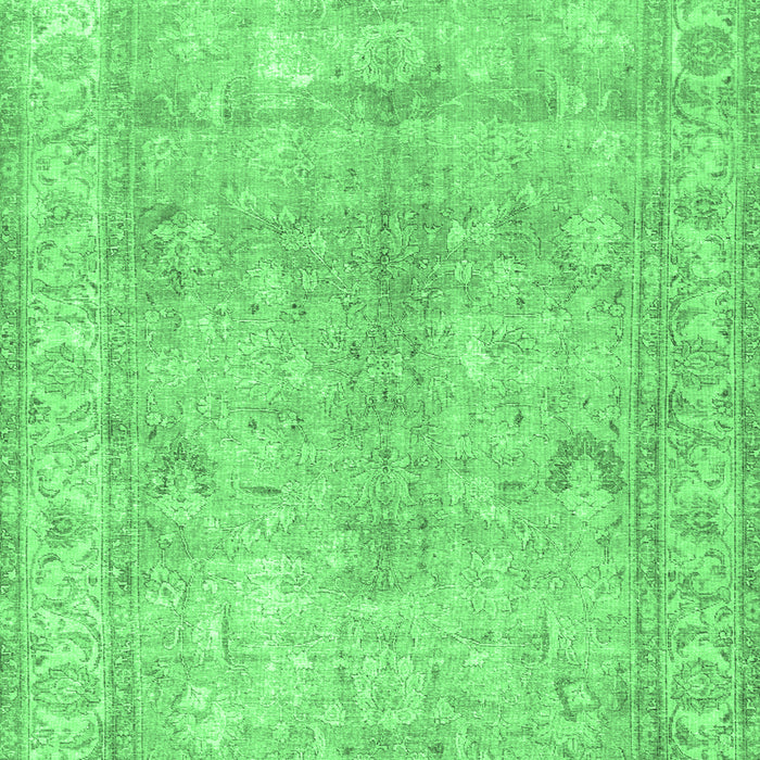Machine Washable Persian Emerald Green Traditional Area Rugs, wshtr3705emgrn