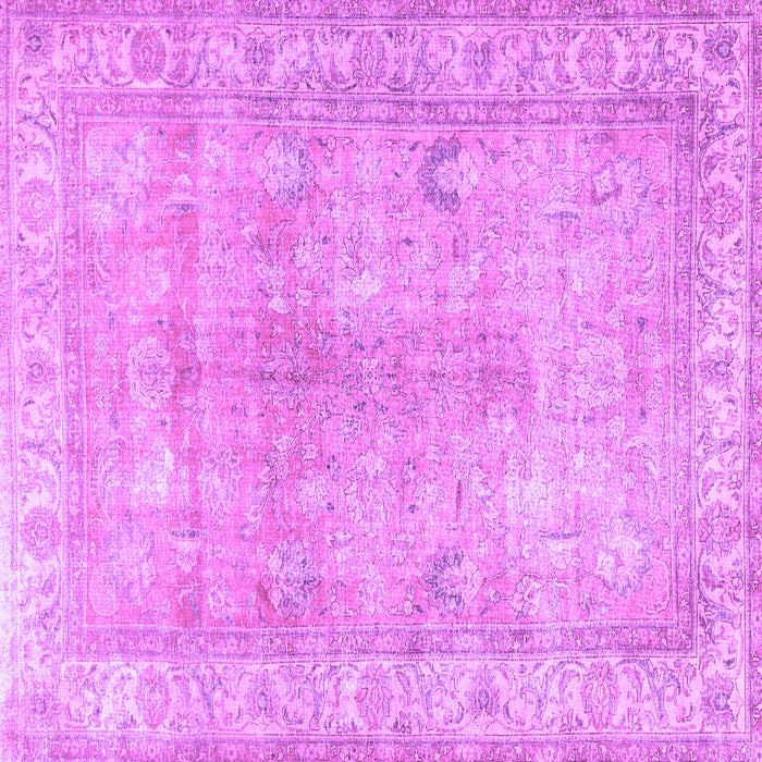 Square Machine Washable Persian Purple Traditional Area Rugs, wshtr3705pur