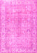 Machine Washable Persian Pink Traditional Rug, wshtr3705pnk