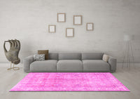 Machine Washable Persian Pink Traditional Rug, wshtr3705pnk