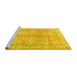 Sideview of Machine Washable Persian Yellow Traditional Rug, wshtr3705yw