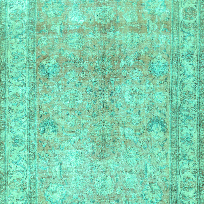 Machine Washable Persian Turquoise Traditional Area Rugs, wshtr3705turq