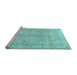 Sideview of Machine Washable Persian Light Blue Traditional Rug, wshtr3705lblu