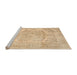 Sideview of Machine Washable Traditional Sand Brown Rug, wshtr3706