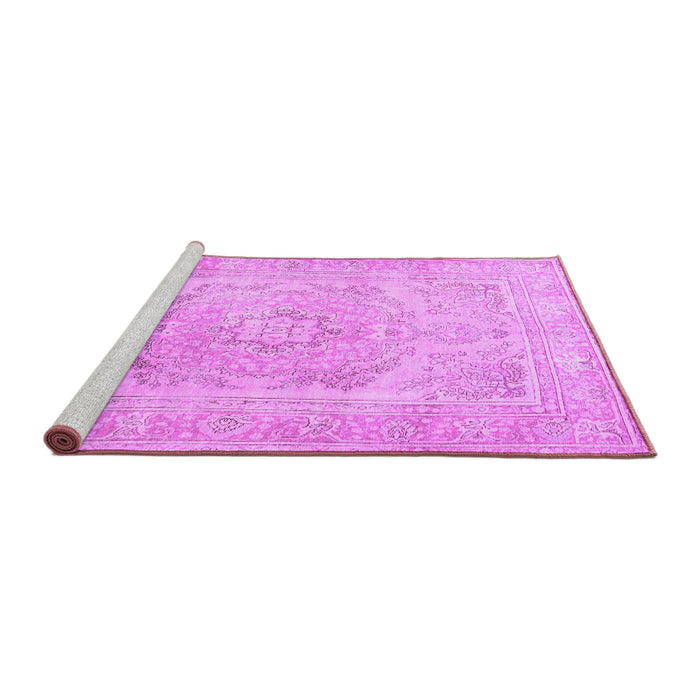 Sideview of Machine Washable Persian Purple Traditional Area Rugs, wshtr3706pur