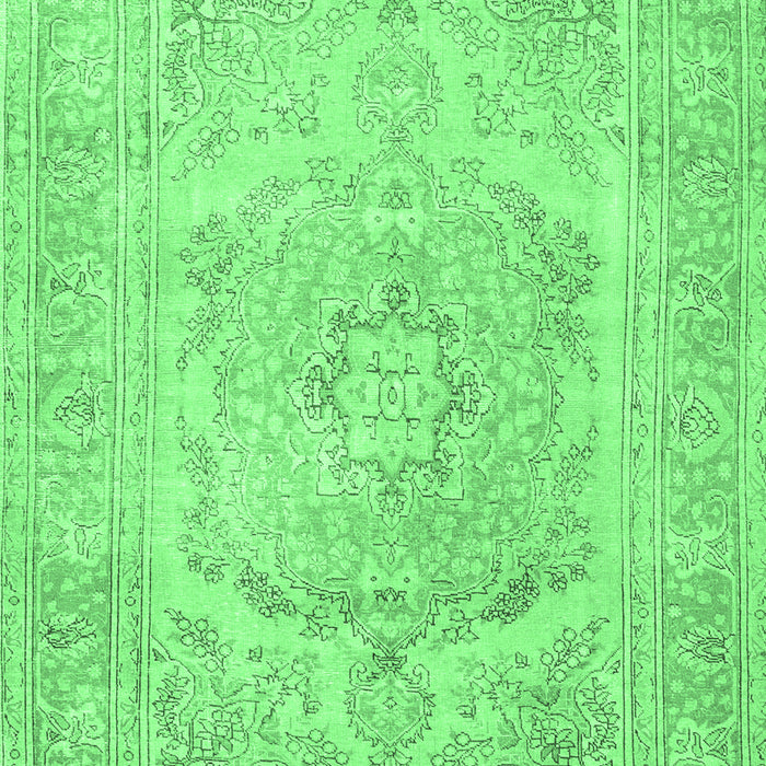 Machine Washable Persian Emerald Green Traditional Area Rugs, wshtr3706emgrn