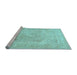 Sideview of Machine Washable Persian Light Blue Traditional Rug, wshtr3706lblu