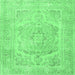 Square Persian Emerald Green Traditional Rug, tr3706emgrn