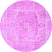 Round Persian Purple Traditional Rug, tr3706pur