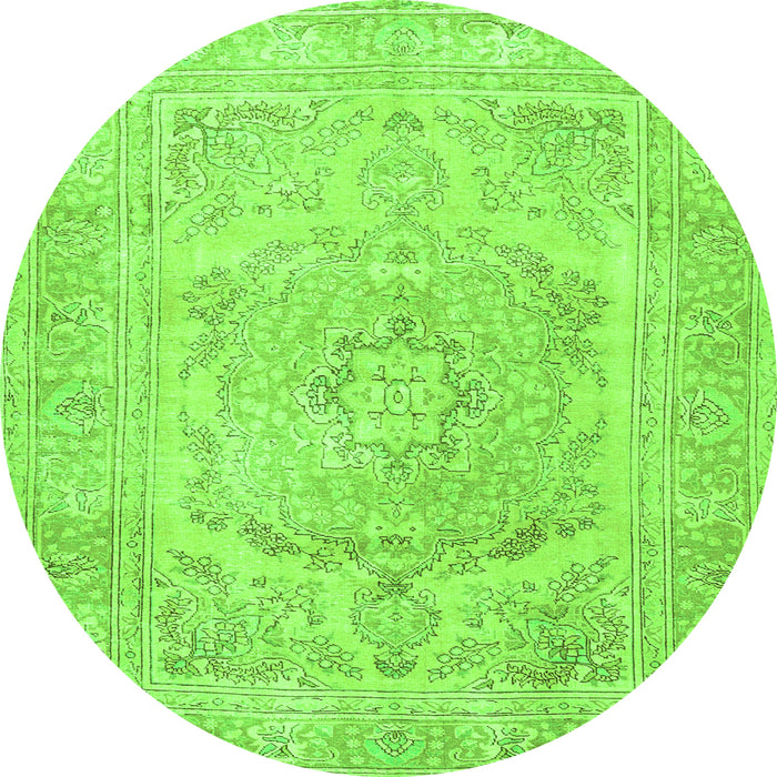 Square Persian Green Traditional Rug, tr3706grn