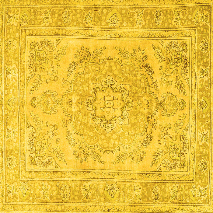 Square Persian Yellow Traditional Rug, tr3706yw
