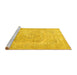 Sideview of Machine Washable Persian Yellow Traditional Rug, wshtr3706yw