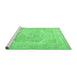 Sideview of Machine Washable Persian Emerald Green Traditional Area Rugs, wshtr3706emgrn