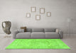 Machine Washable Persian Green Traditional Area Rugs in a Living Room,, wshtr3706grn