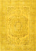 Machine Washable Persian Yellow Traditional Rug, wshtr3706yw