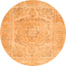 Square Persian Orange Traditional Rug, tr3706org