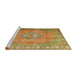 Sideview of Machine Washable Traditional Gold Rug, wshtr3708