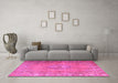 Machine Washable Persian Pink Traditional Rug in a Living Room, wshtr3708pnk