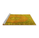 Sideview of Machine Washable Persian Yellow Traditional Rug, wshtr3708yw