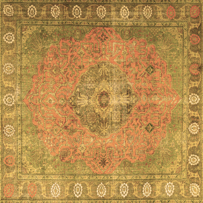 Square Machine Washable Persian Brown Traditional Rug, wshtr3708brn