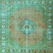 Square Persian Light Blue Traditional Rug, tr3708lblu