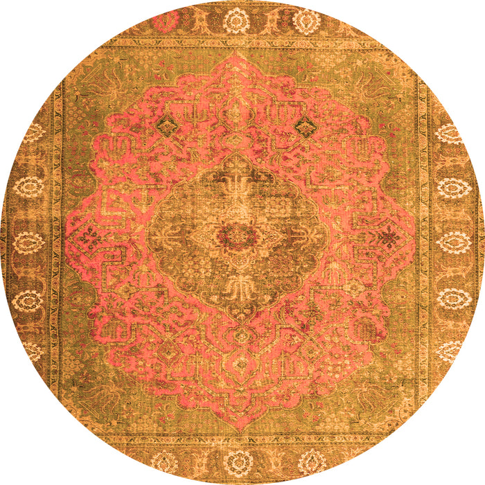 Square Persian Orange Traditional Rug, tr3708org