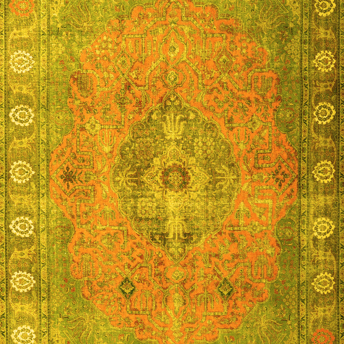 Machine Washable Persian Yellow Traditional Rug, wshtr3708yw
