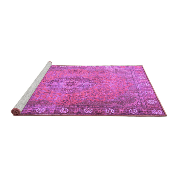 Sideview of Machine Washable Persian Purple Traditional Area Rugs, wshtr3708pur