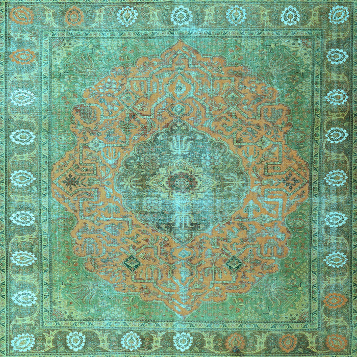 Square Machine Washable Persian Light Blue Traditional Rug, wshtr3708lblu