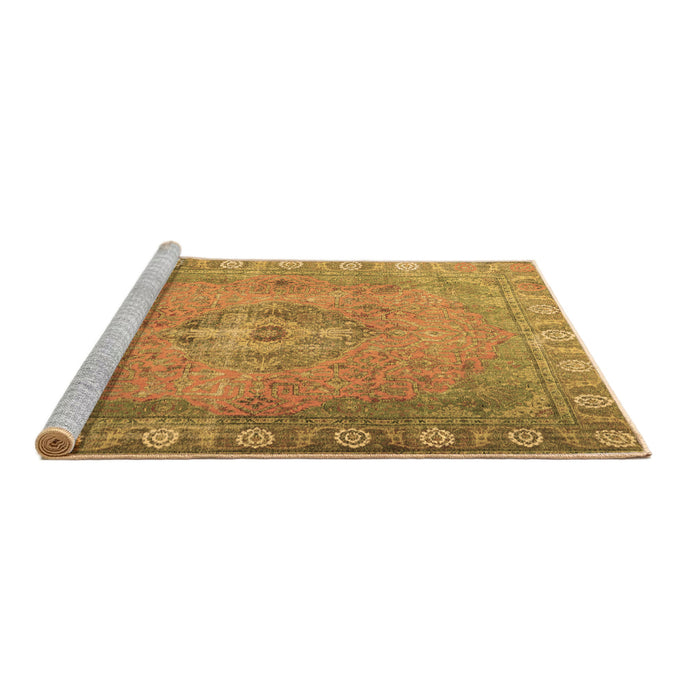 Sideview of Machine Washable Persian Brown Traditional Rug, wshtr3708brn