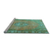 Sideview of Machine Washable Persian Light Blue Traditional Rug, wshtr3708lblu