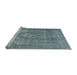 Sideview of Machine Washable Traditional Blue Rug, wshtr3709