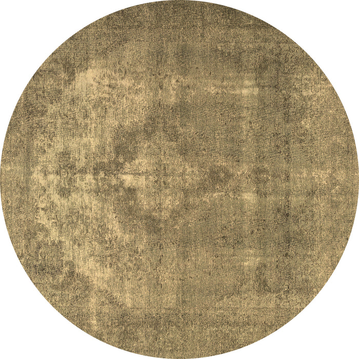 Round Persian Brown Traditional Rug, tr3709brn