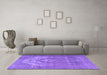 Machine Washable Persian Purple Traditional Area Rugs in a Living Room, wshtr3709pur