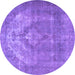 Round Persian Purple Traditional Rug, tr3709pur