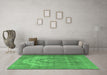 Machine Washable Persian Emerald Green Traditional Area Rugs in a Living Room,, wshtr3709emgrn