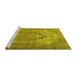 Sideview of Machine Washable Persian Yellow Traditional Rug, wshtr3709yw