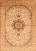 Serging Thickness of Machine Washable Medallion Orange Traditional Area Rugs, wshtr370org