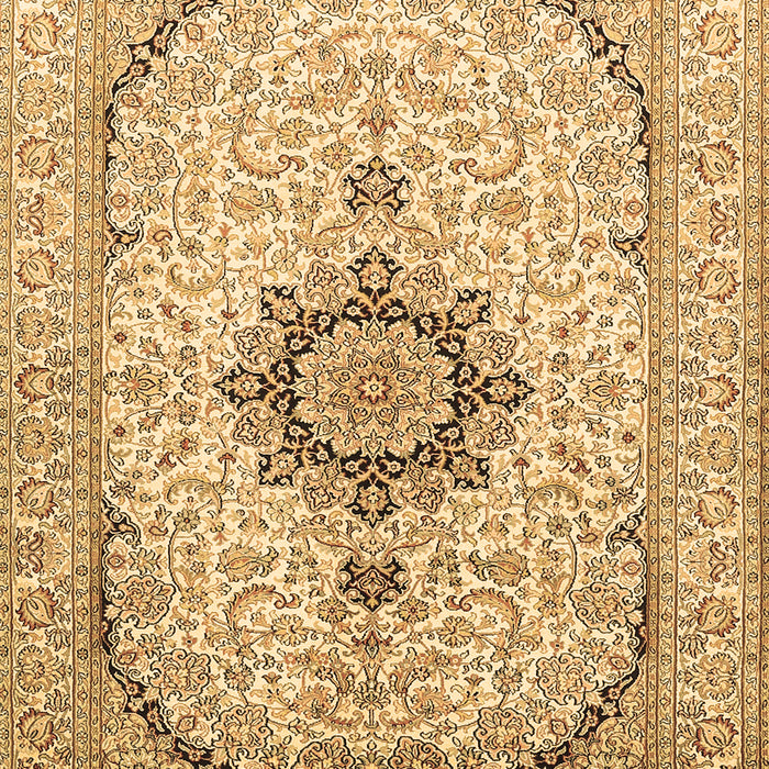 Machine Washable Medallion Brown Traditional Rug, wshtr370brn