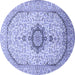 Round Medallion Blue Traditional Rug, tr370blu