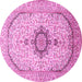 Round Medallion Pink Traditional Rug, tr370pnk