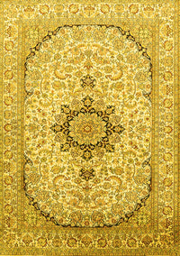 Medallion Yellow Traditional Rug, tr370yw