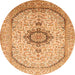 Square Medallion Orange Traditional Rug, tr370org